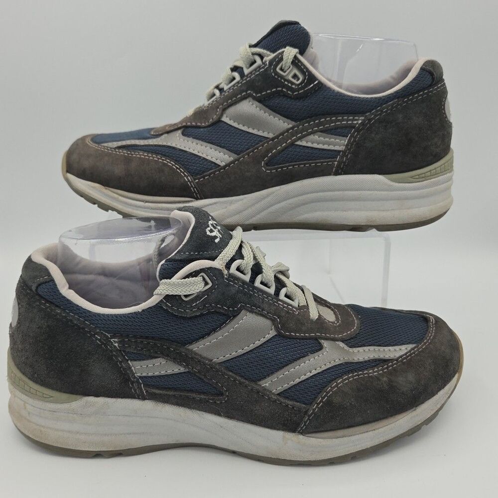 SAS Journey Shoes Mens Size 8.5  Blue Leather Mesh Comfort Walking Sneakers